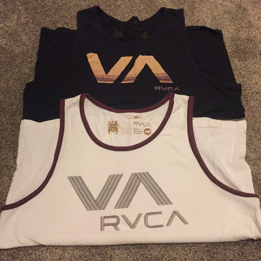 Two RVCA tank tops. Men's size L